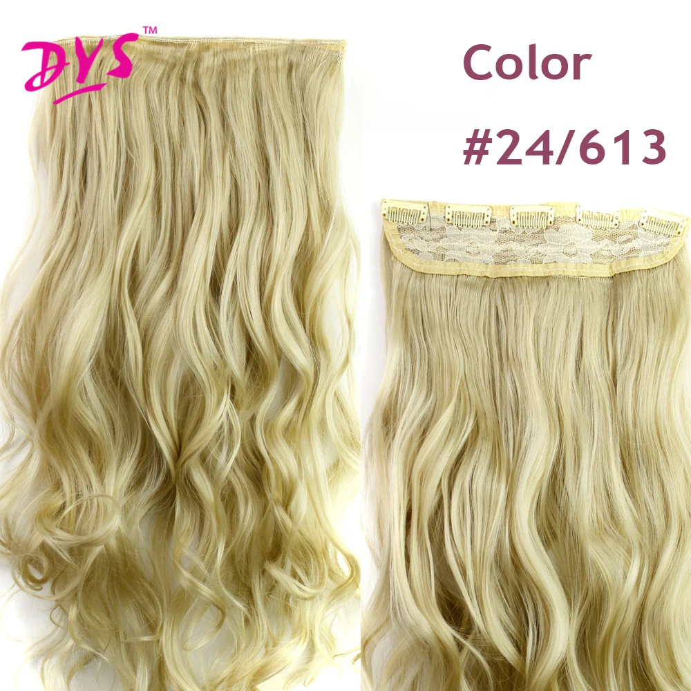 Deyngs 60CM One Piece 5 Clips in Hair Extensions For Women 34 Full Head Long Wavy16 Colors High Temperature Synthetic Fiber  (1)