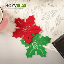 6 pcs/bag of leaf cup mat non-woven maple coffee beverage glass anti-heat/anti-skid table cup mat Christmas Home Decorations 6 pcs/bag of leaf cup mat non-woven maple coffee beverage glass anti-heat/anti-skid table cup mat Christmas Home Decorations