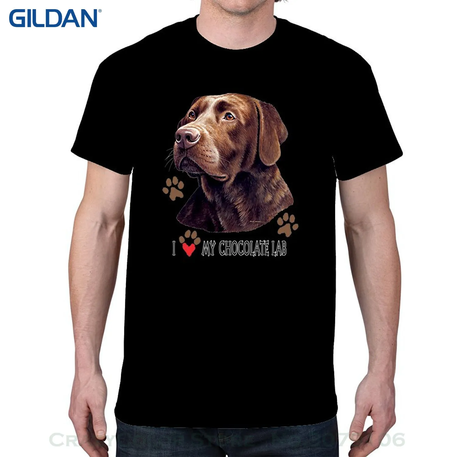 T shirt Casual Short Sleeve For Men Clothing Summer Men's I Love My Chocolate Labrador Dog T