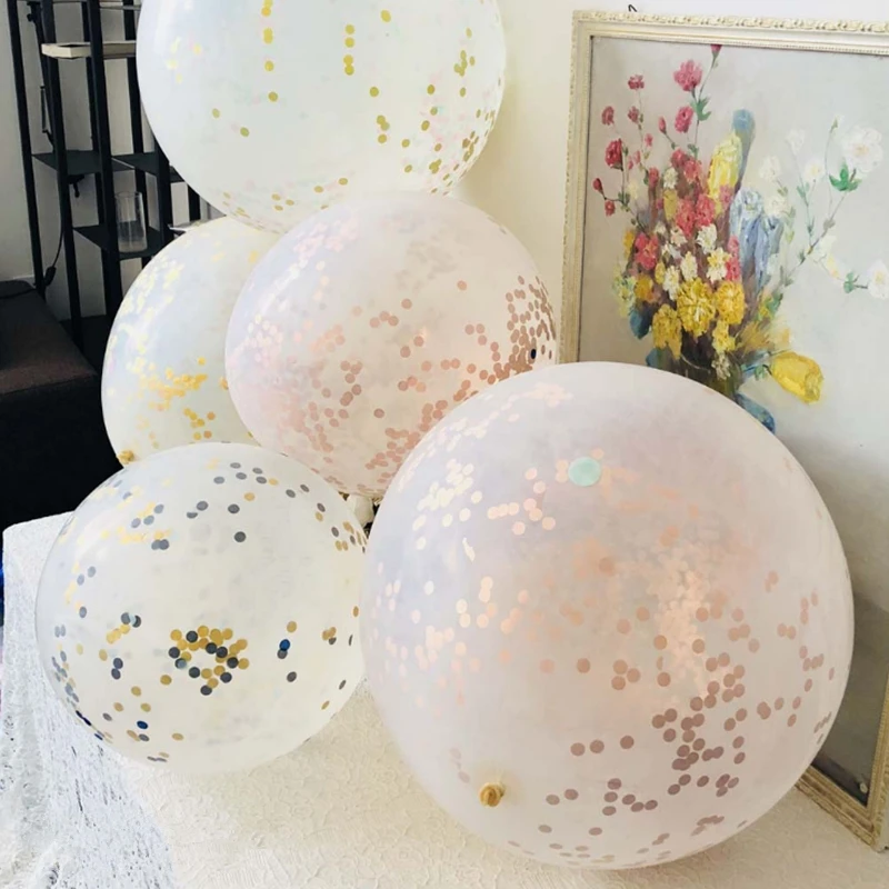 18 дюймов, розовые конфетти, прозрачные шары, круглые шары, вечерние аксессуары, на день рождения, надувные шары, Декорации для крещения, балоны, свадебные