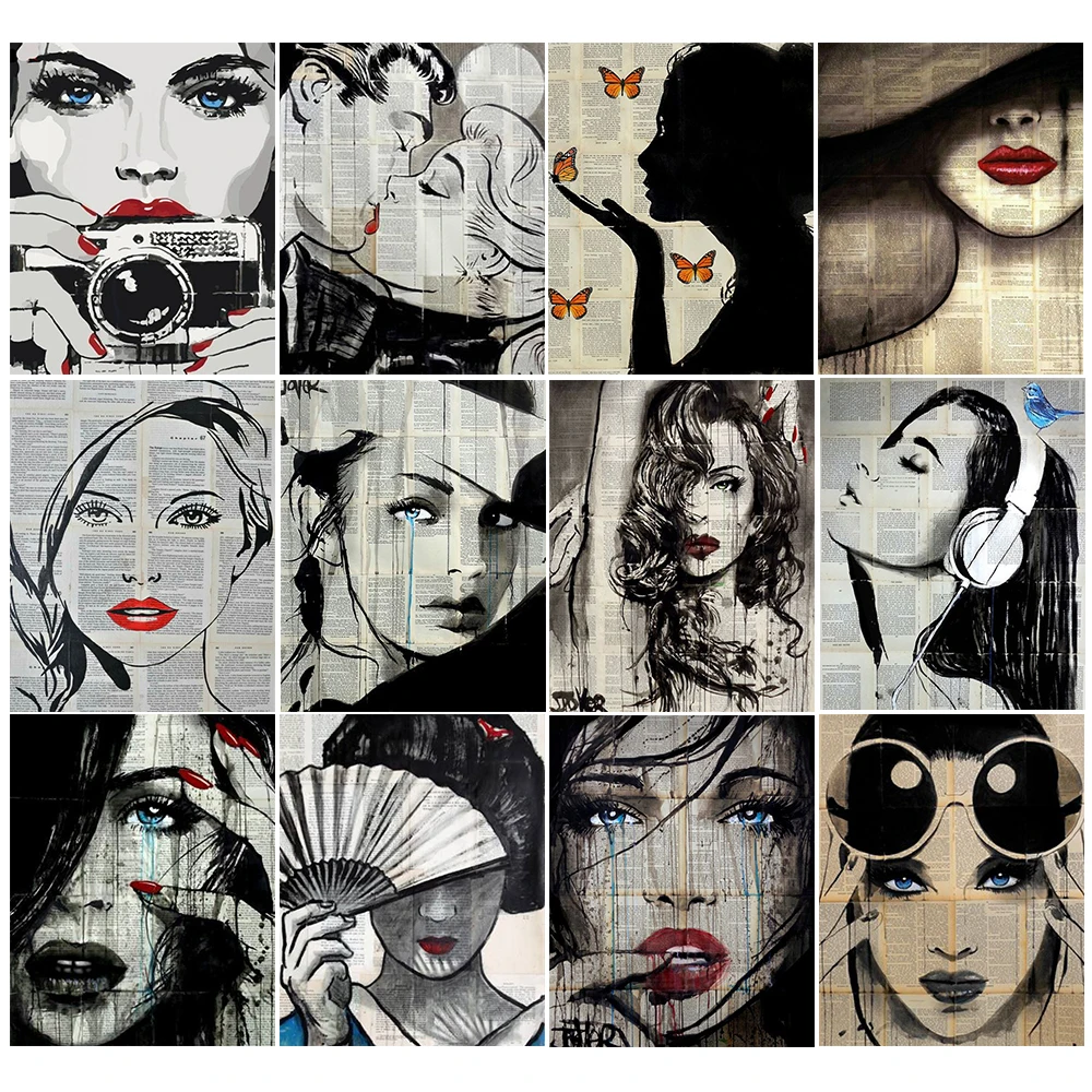 

5d diy diamond painting pictures of rhinestones cross-stitch kits embroidery diamond lady abstract mosaic decoration beadwork