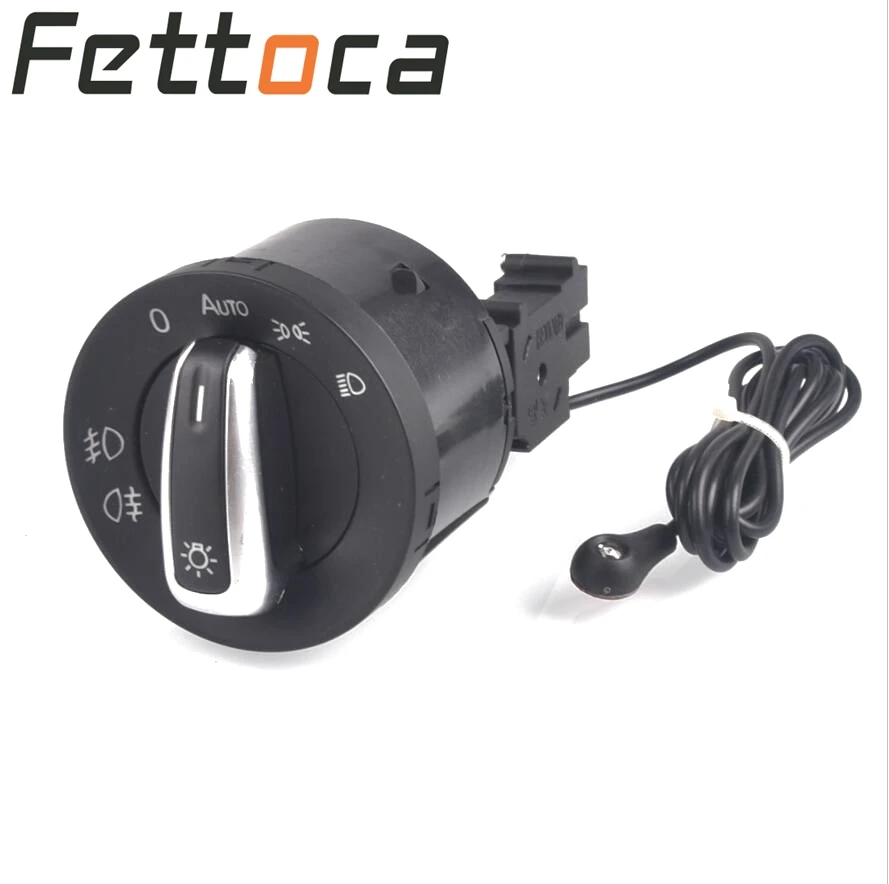 FETTOCA Auto Light Sensor With Headlight Switch For VW Golf MK5 MK6 Jetta MK5 Tiguan Passat B6 Touran