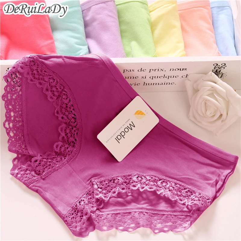 

DeRuiLady Panties Sexy Women Brand Victoria Underwear 10 Colors Lace Charcoal Modal Women Panties Briefs Vs Low-waist Underwear
