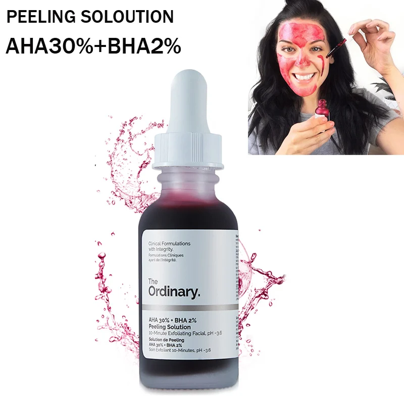 

The Ordinary AHA 30% + BHA 2% Peeling Solution 30ml 10mins Exfoliating Mask Facial Serum Remove Acne Scars Whitening Skin Care