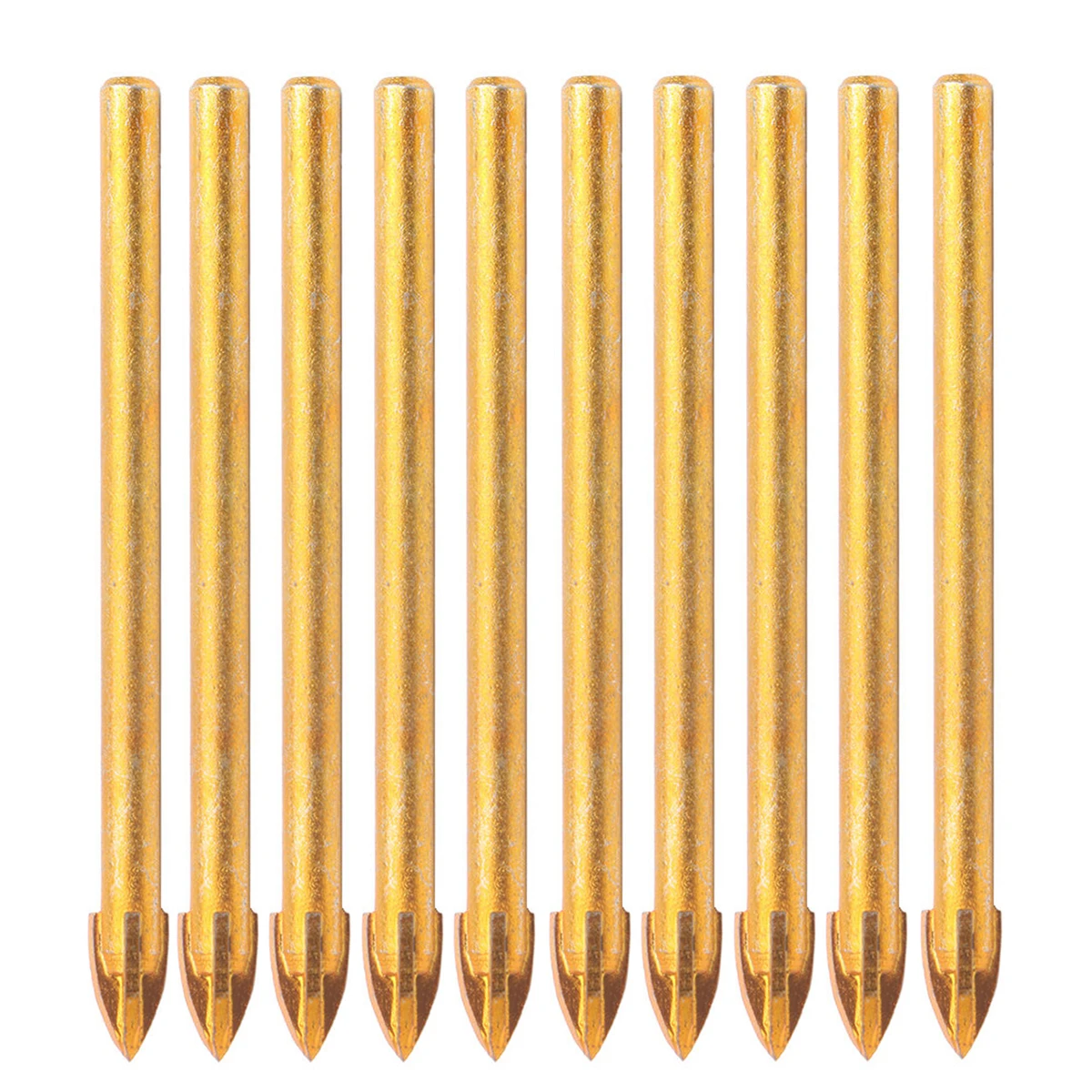 

5pcs 6mm Titanium Ceramic Glass Drill Bit Tungsten Carbide Cross Spear Head Tools