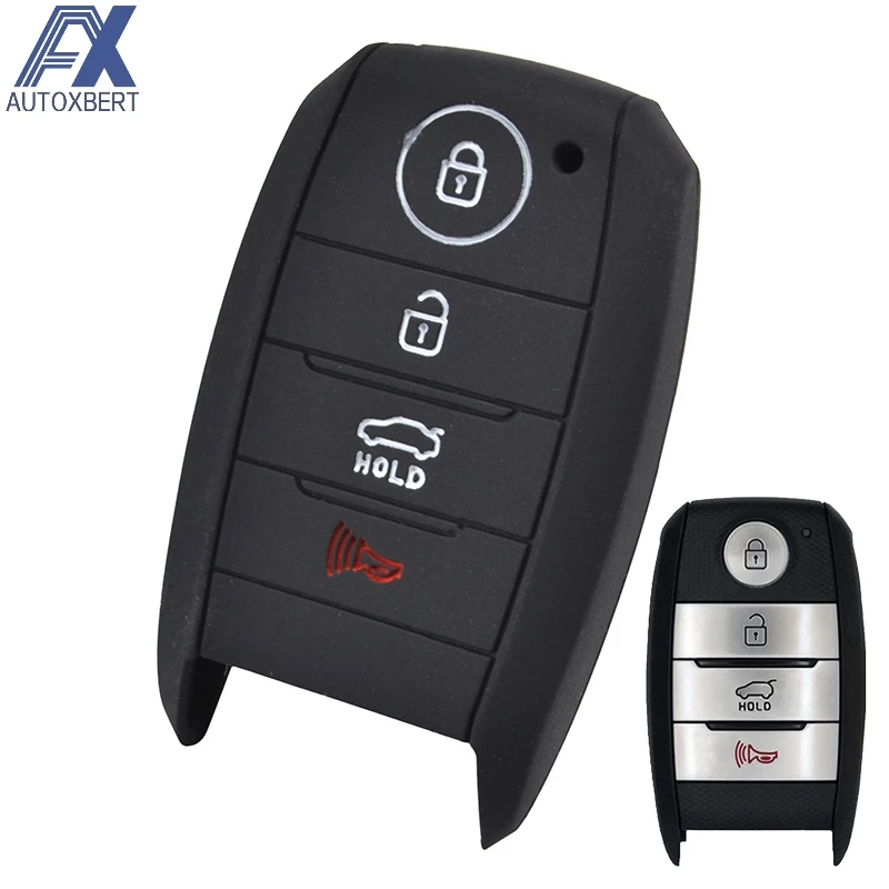 

AX Car Remote Key Fob Shell Cover Case 4 Button Silicone For Kia Sorento Optima Forte Koup Soul Niro Skin Holder Protector