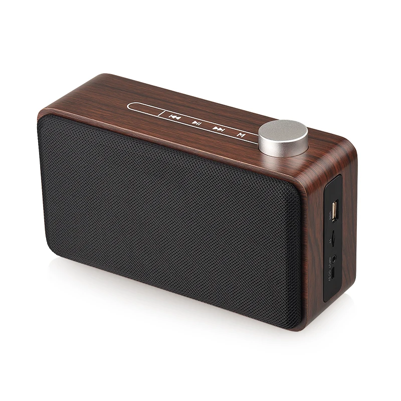 

Wooden Bluetooth Speaker metal tuning knob Wireless Speaker Sound System 3D Stereo Music Surround Support Bluetooth,TF AUX USB