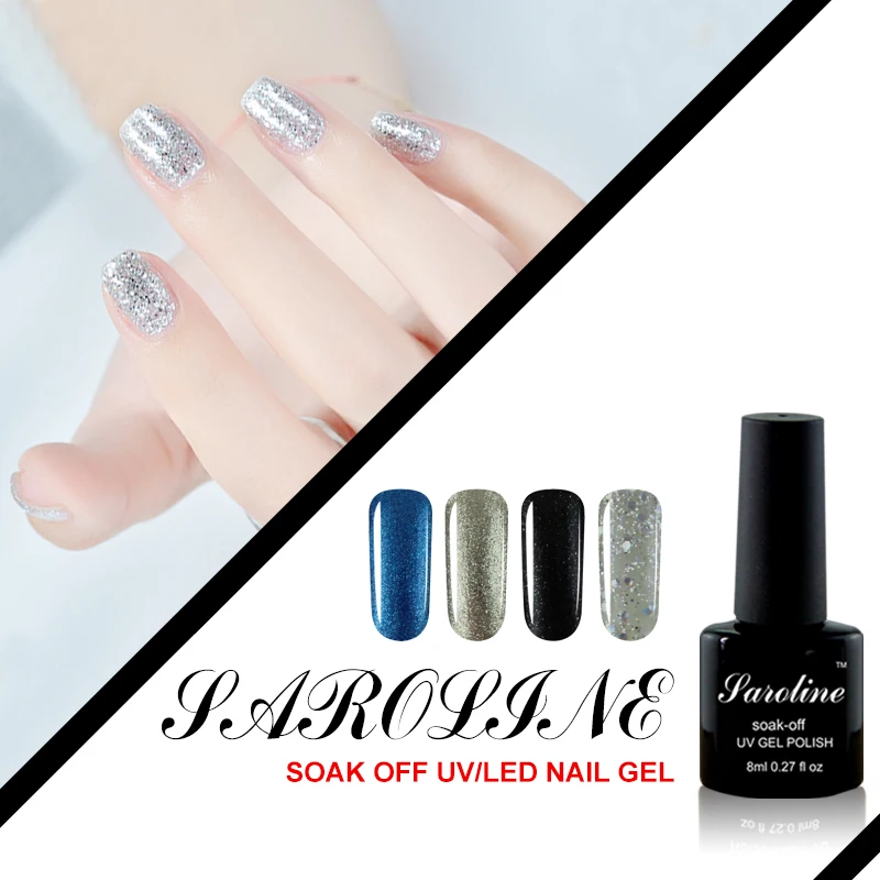 Saroline Colors UV Nail Polish LED Soak Off Glue Nail Art UV Cheap Gelpolish Foil Adhesive Shiny