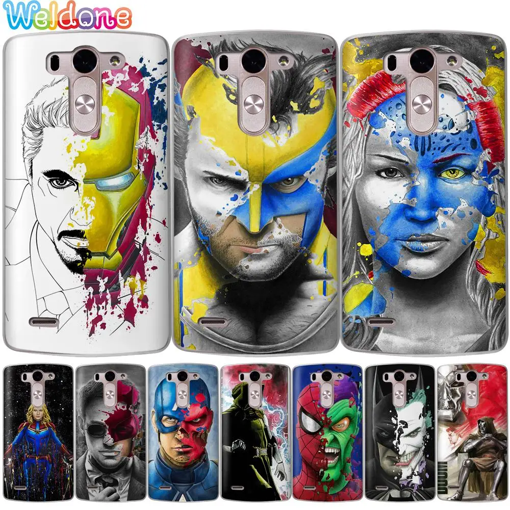 

Avengers Spider Iron Man Daredevil X-Men Phone Case For LG Q6 Q7 G6 G7 V30 XPower2 3 K10 K8 2018 2017 K9 K11 G4 case Etui Cover