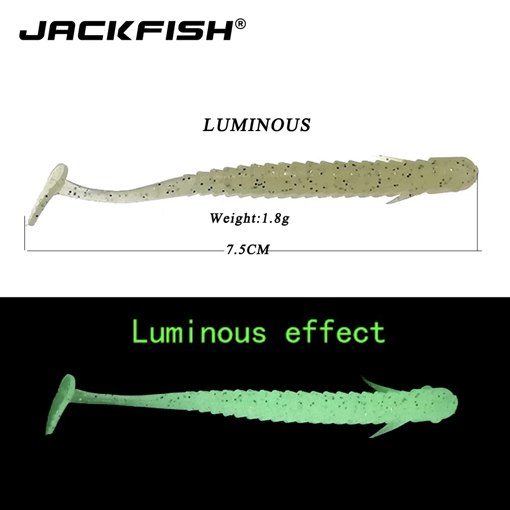 JACKFISH 10 шт. мягкие рыболовные силиконовые приманки Shad 7,5 см 2 г плавающая приманка яркая приманка для щуки и окуня искусственная приманка Рыболовная Снасть