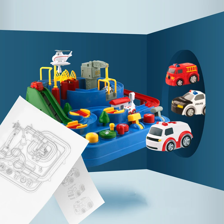 track race car adventure combination inertia train