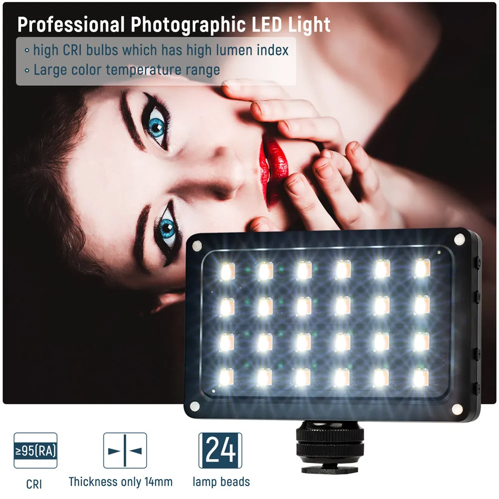 Viltrox RB08 Bi-color 2500K-8500K Mini Video LED Light Portable Fill Light Built-in Battery for Phone Camera YouTube live