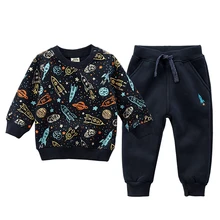 Зимняя спортивная одежда для детей от 3 до 6 лет, комплект повседневной одежды для детей, Осенний тренировочный костюм для мальчиков детская одежда, пальто+ штаны, костюм, костюмы