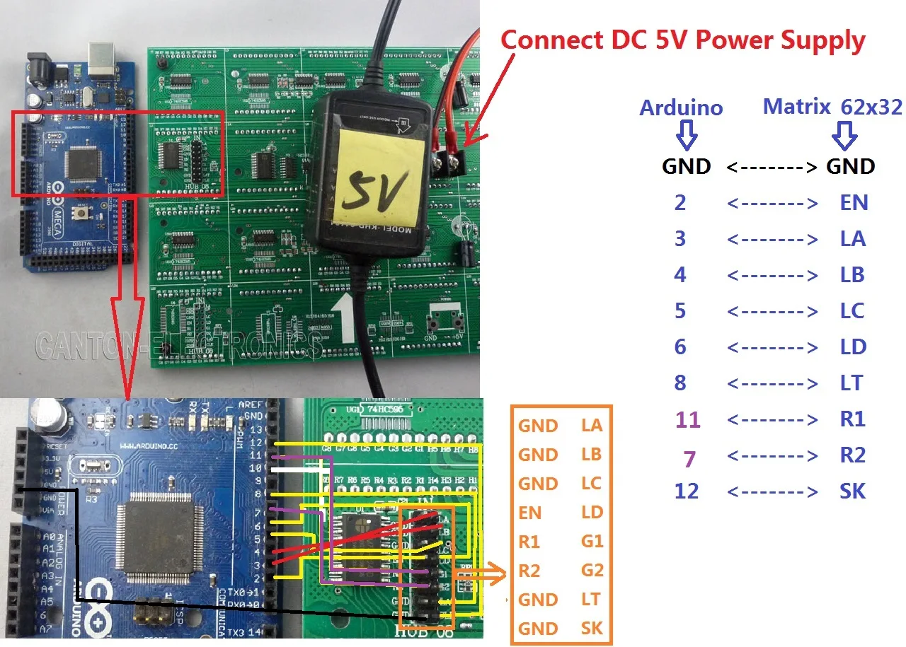Предоставляем UNO MEGA2560 код 64x32 точечный матричный светодиодный для Arduino AVR MCU diy рождественские подарки неоновый яркий светильник