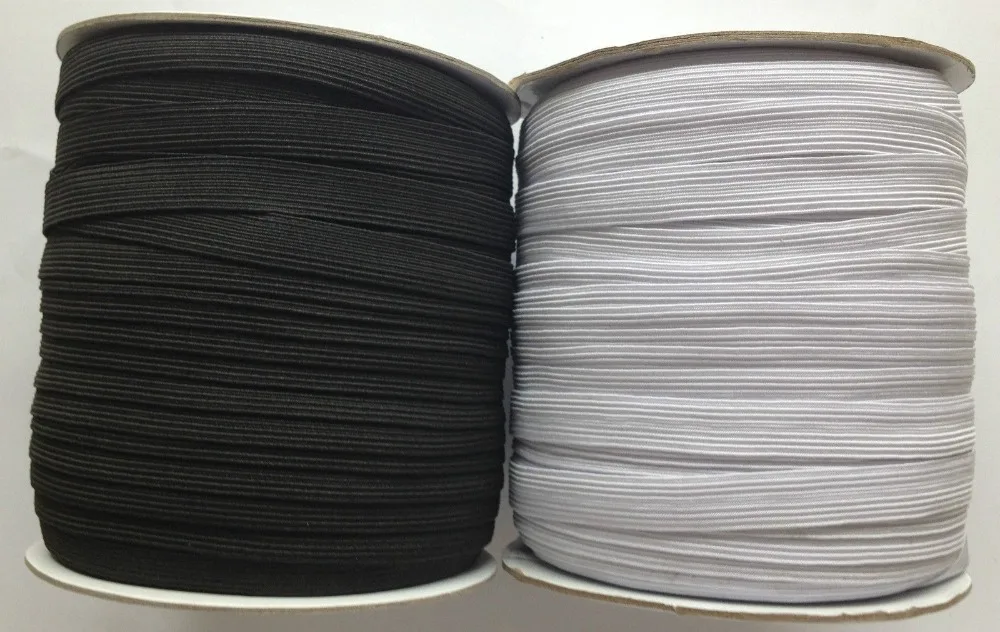 132 MTR X 12mm White or Black Polyester Elastic Braided/Braided Elastic