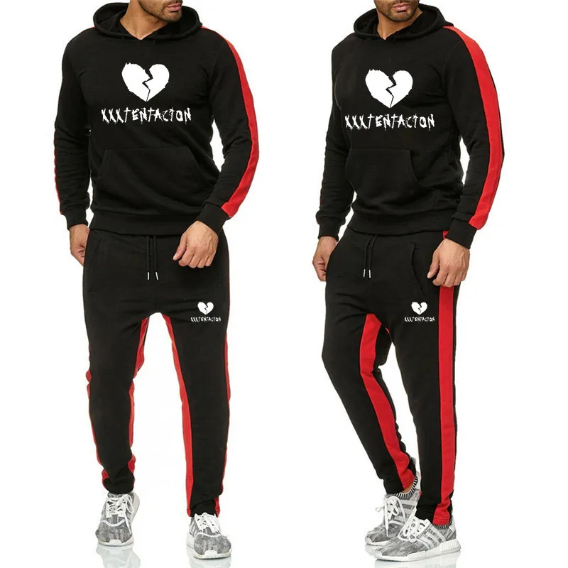 

New 2019 Autumn/Winter XXXTentacion Revenge Kill Hip Hop Hoodies Sweatshirts And Sweatpants Men Two Piece Set Hooded Suit Velvet