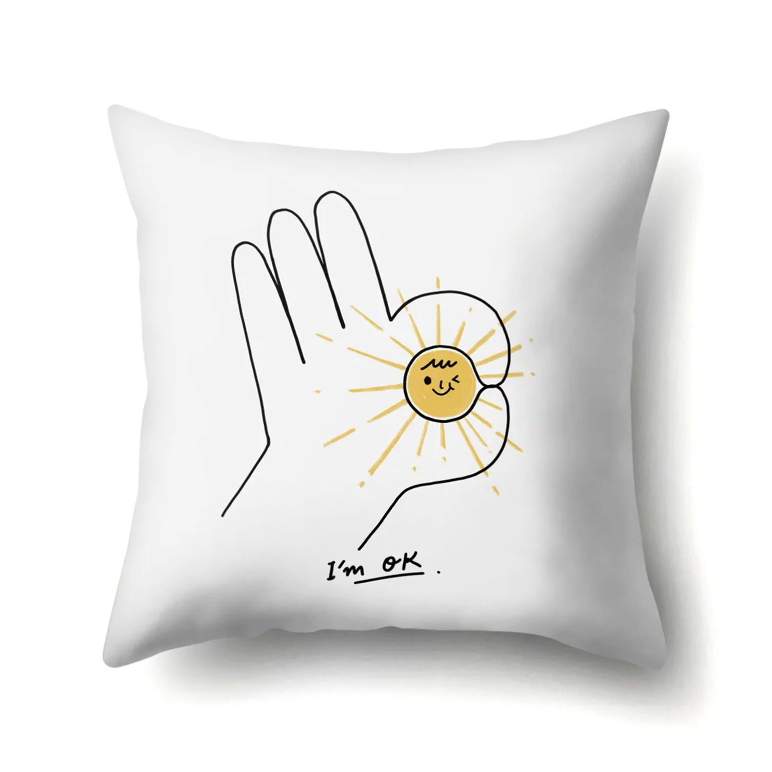 Creative Polyester Cushion Cover Cute Animal Decorative White Pillowcase for Living Room Sofa Bedroom Home Decor Lovely Covers