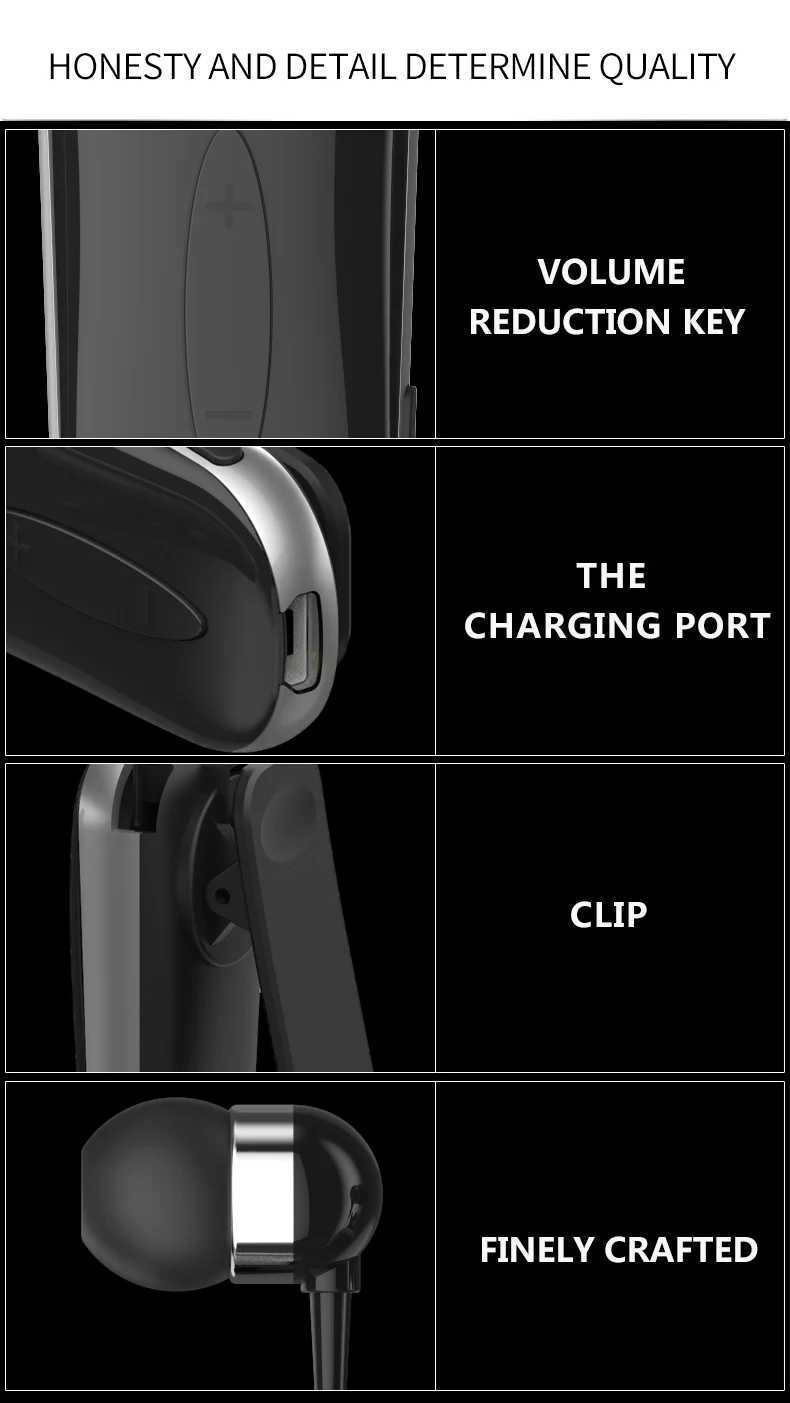 K36 вызов Вибрация Спорт стерео мини клип на Bluetooth гарнитура беспроводной bluetooth клипса «свободные руки» наушники Хомут Воротник