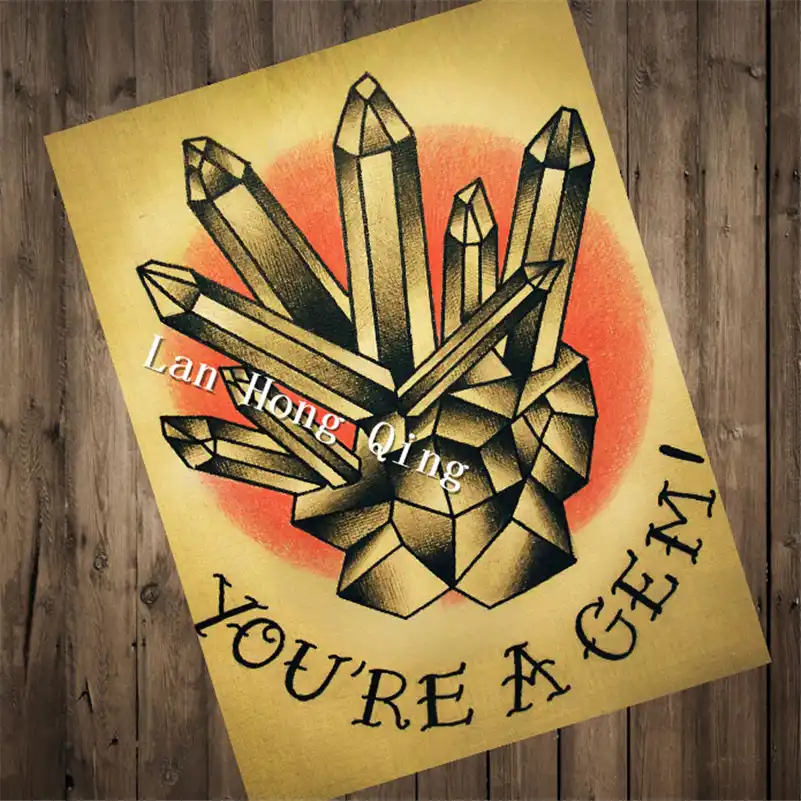 Gran Oferta Tatuajes De Peluquero Retro Papel Kraft Eres Una Gema