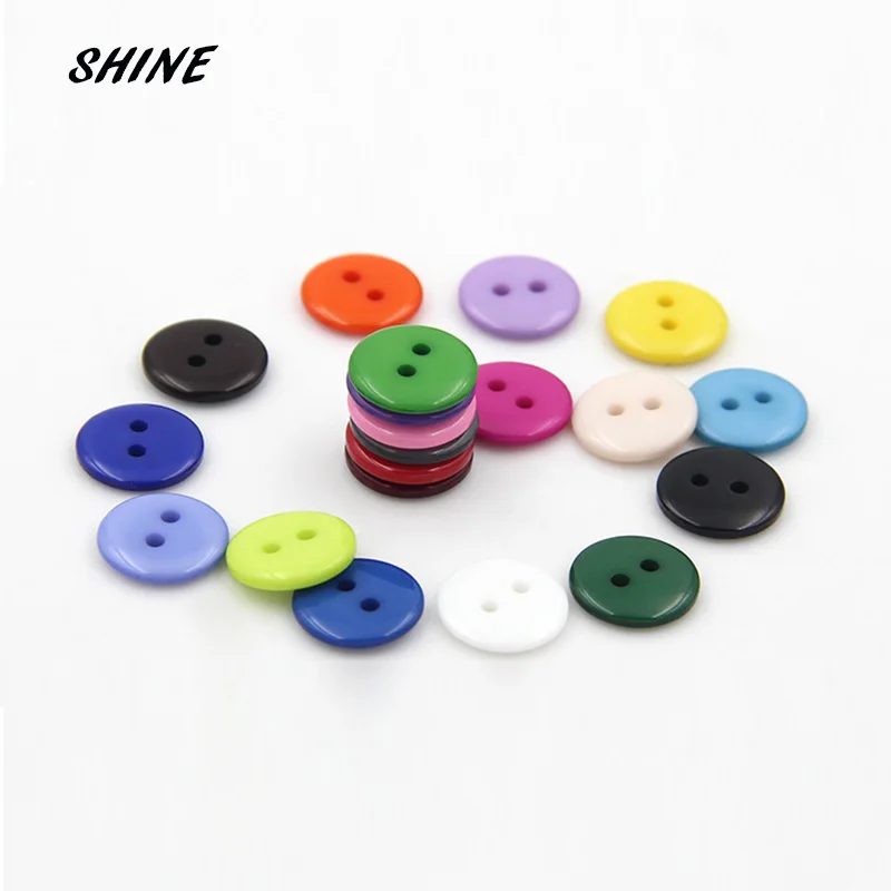 

SHINE Brand 100PCs Resin Sewing Button Scrapbooking Round Candy Color 2 Holes 12.5mm Dia. Costura Botones bottoni botoes W20005
