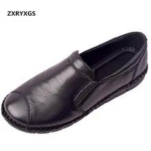 Лидер продаж года; Новинка; сезон весна; обувь из воловьей кожи в стиле ретро; женская обувь на плоской подошве; удобная мягкая обувь на плоской подошве; элегантная повседневная модная обувь ручной работы