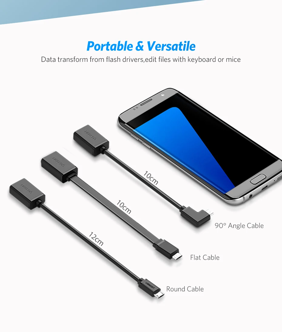 Ugreen micro usb to usb Adapter otg converter for Samsung s7 s6 sony xiaomi redmi note 5 4 otg cable Android Mobile phone tablet