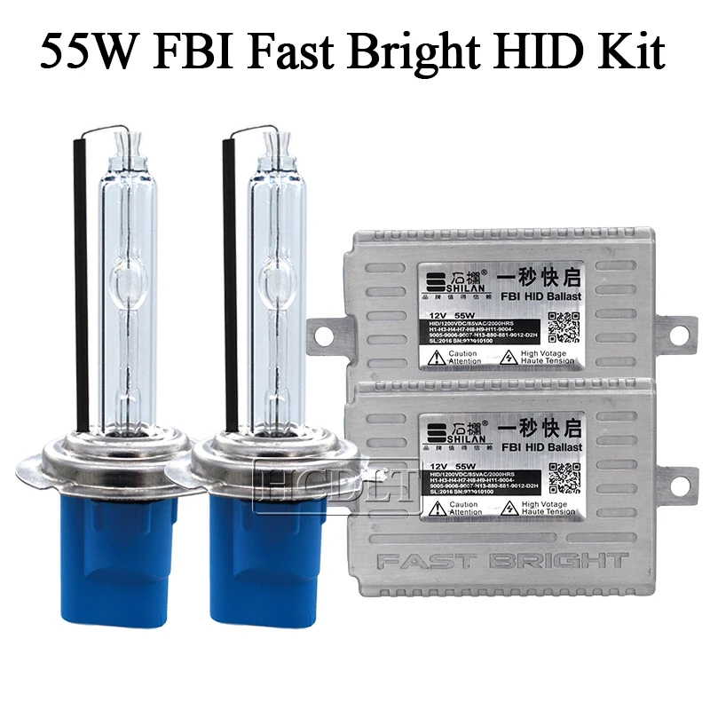 HCDLT Car Headlight Kit Xenon H7 55W 5500K Fast Bright HID H1 H7 H11 HB3 HB4 D2H Xenon Bulb Kit 55W Quick Start Ballast Reactor (7)