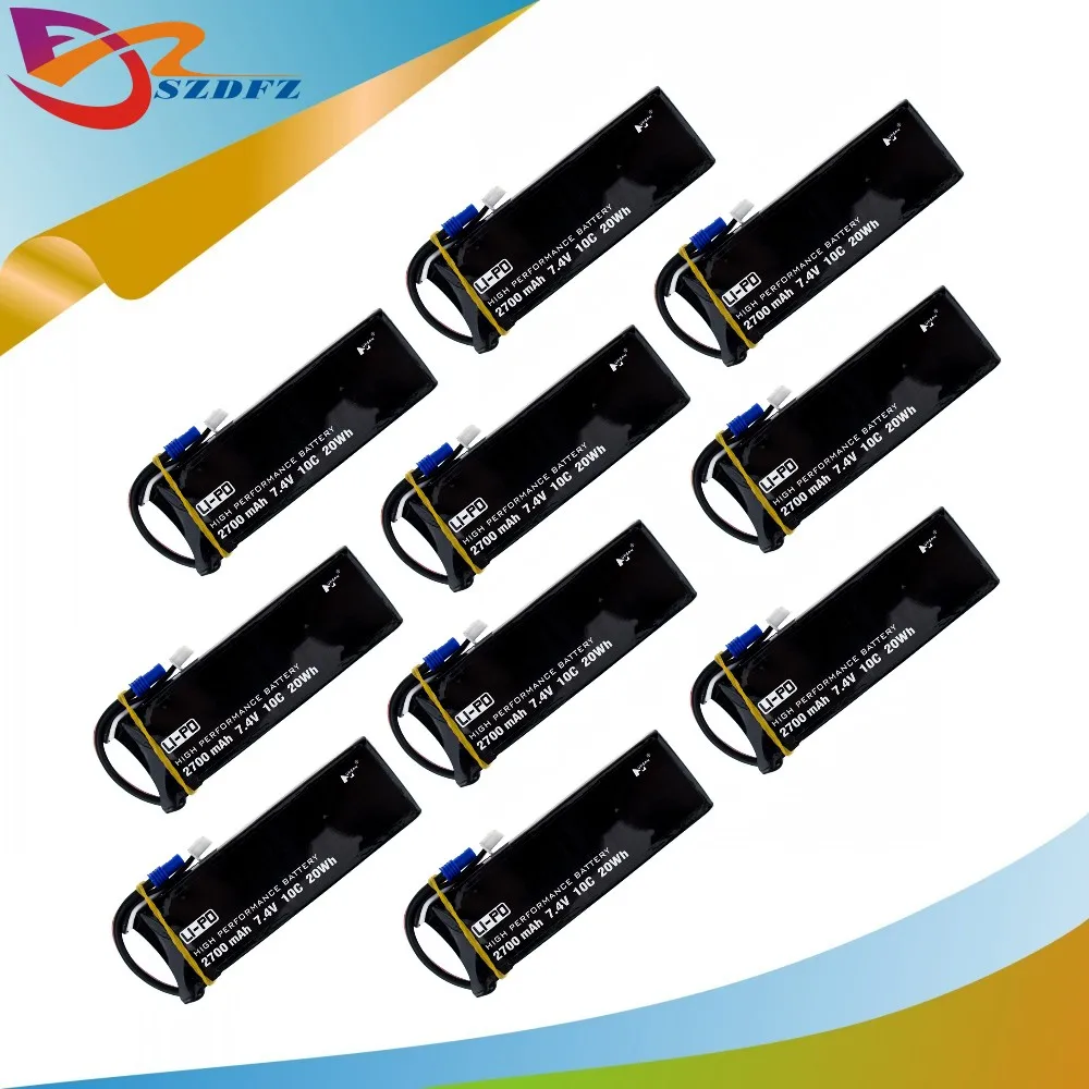 10pcs H501S 7.4V 2700mah lipo battery 10C Batteies for Hubsan H501C rc