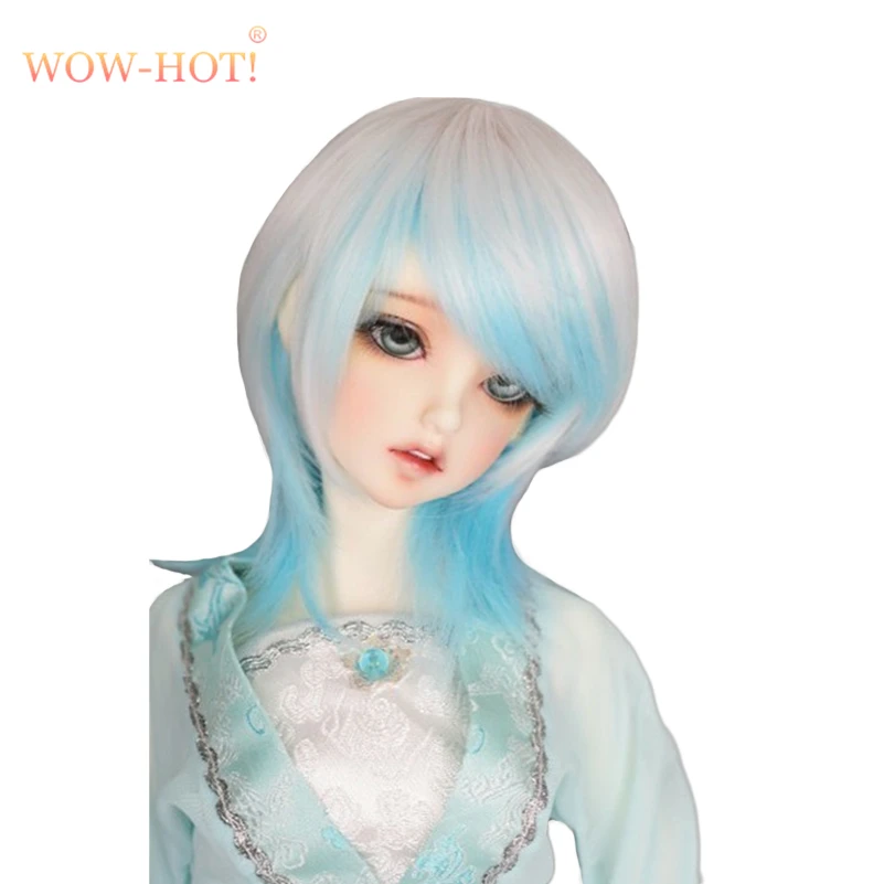 

WOWHOT 1/4 Bjd SD Doll Wigs for Dolls High Temperature Wire Short Straight Mixed Colors 1/3 Scale Doll Wig for Dolls Accessories
