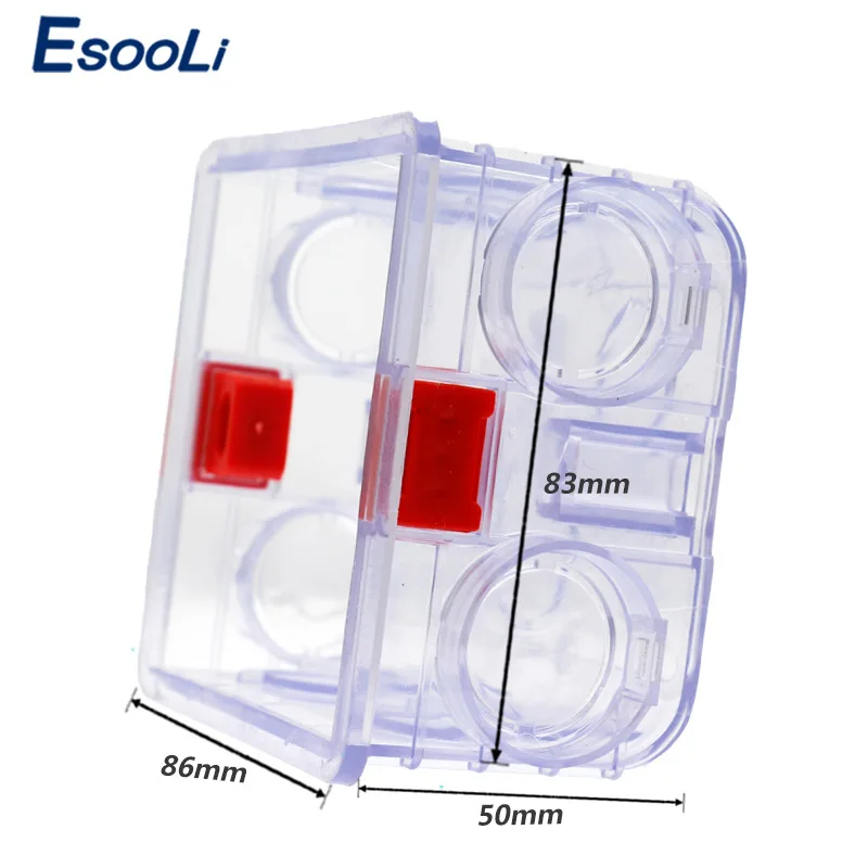 Esooli Регулируемая прозрачная Монтажная коробка внутренняя кассета 86 мм* 83 мм* 50 мм для 86 типа wifi сенсорный переключатель и USB разъем