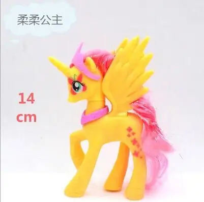 TO-3 14 см My little pony Симпатичные ПВХ Единорог ПВХ маленькая пони лошадь фигурки Куклы для девочек на день рождения Рождественский подарок - Цвет: TO-3