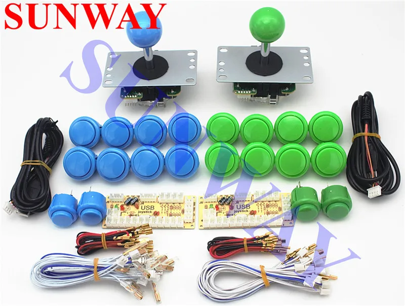 2 игрока Zero Delay DIY PC аркадные игровые наборы для Mame Fighting Games джойстик+ sanwa Стиль Кнопка+ провод USB