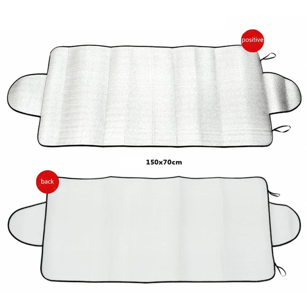 

1Pc 150cm x 70cm Car Rear Window Windshield Sunshade Front UV Protect Reflector Sun Shade For Car Window Covers Sun Visor Silver