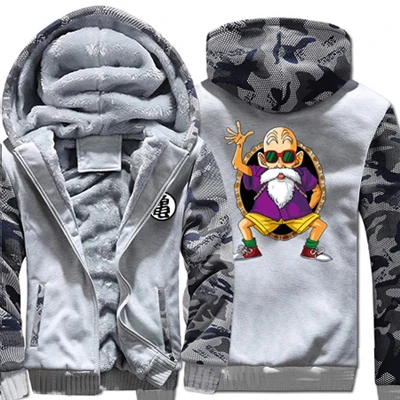 Dragon Ball Z толстовка с капюшоном с рисунком из аниме Мастер Роши сына куртка в стиле Гоку куртка зимний, мужской, плотный свитшоты на молнии - Цвет: 13