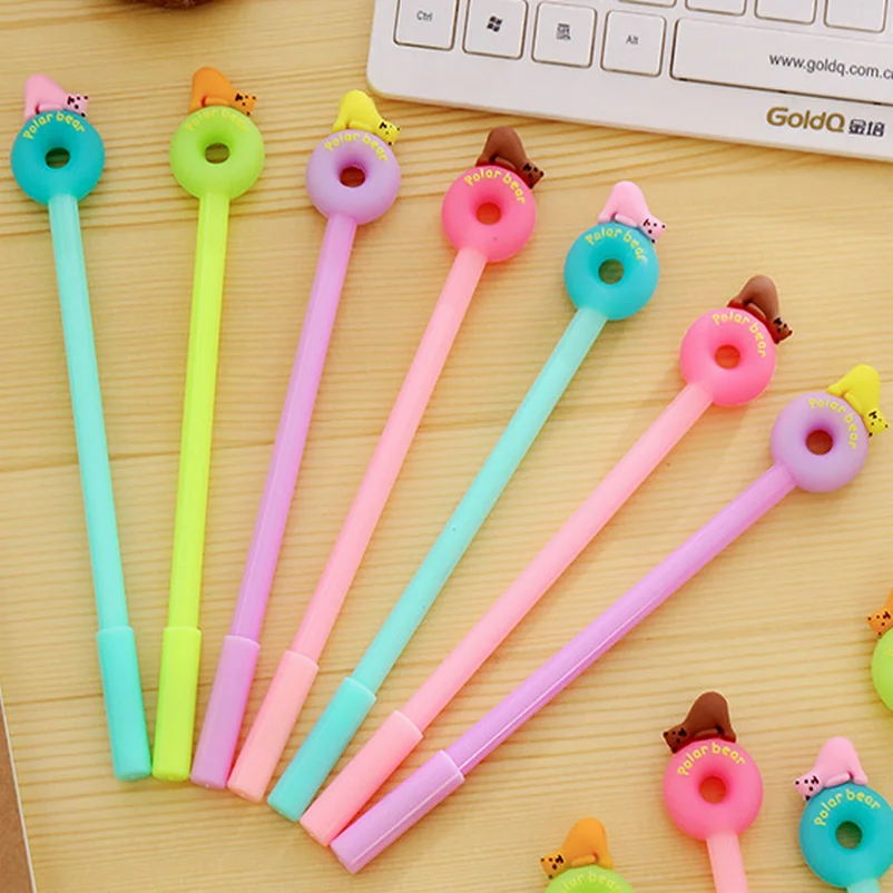 buy 200PC candy color polar bear gel pen homework fun Creative novelty gel pens office stationery