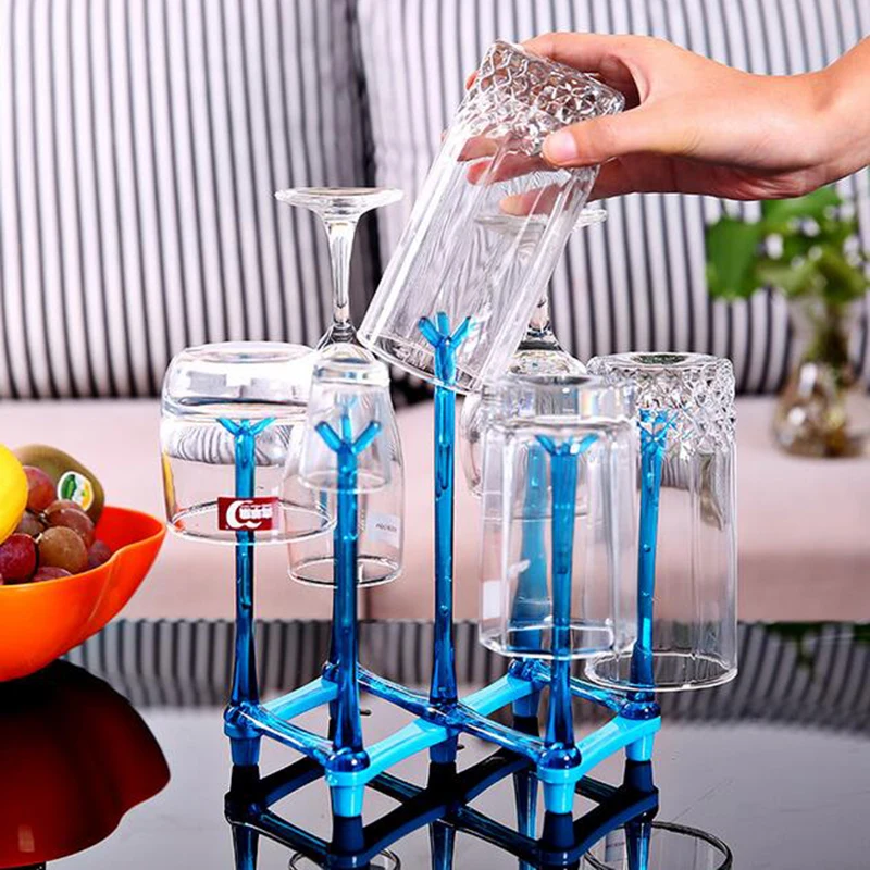 Drain rack Drink Glass Bottle Storage rack Cup Holder Stand Durable Plastic Pull-out Drain Cup Holders Hot Sale