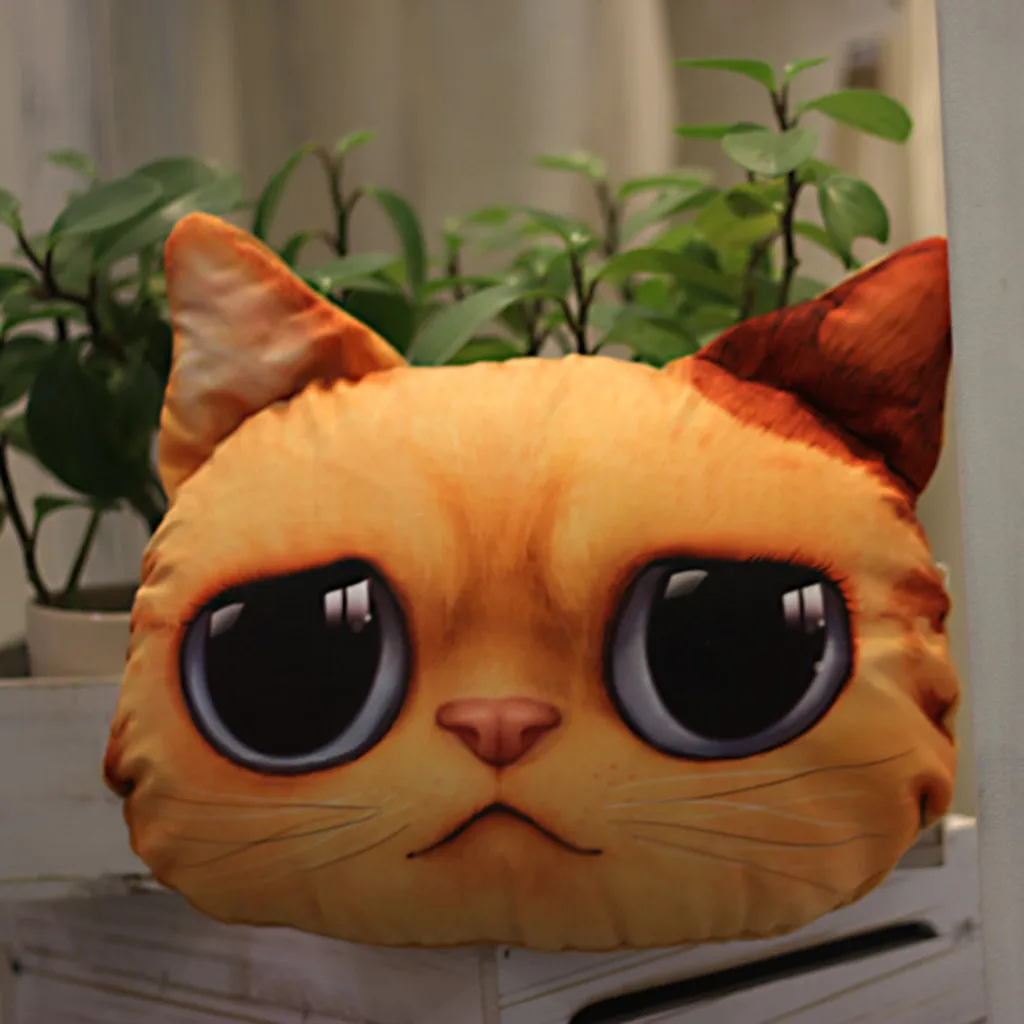 Gajjar Творческий Плюшевые мультфильм Творческий моделирование 3D подушки кошка подушка, подушка автомобиля дома милые декоративные подушки