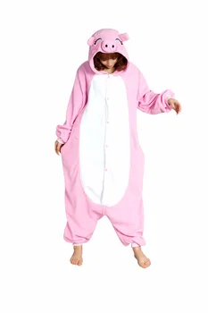 

Pink Pig Polar Fleece Onesie Cartoon Pajamas Adult Pyjamas Cosplay Costumes