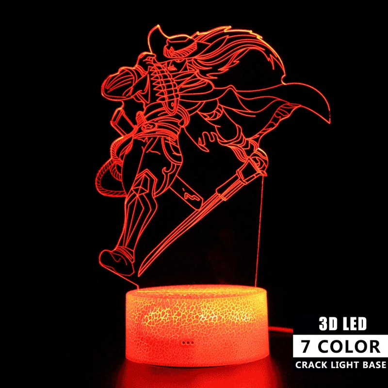 Лига Легенда Yasuo фигурная лампа рандомное украшение для вечеринки 3d настольная