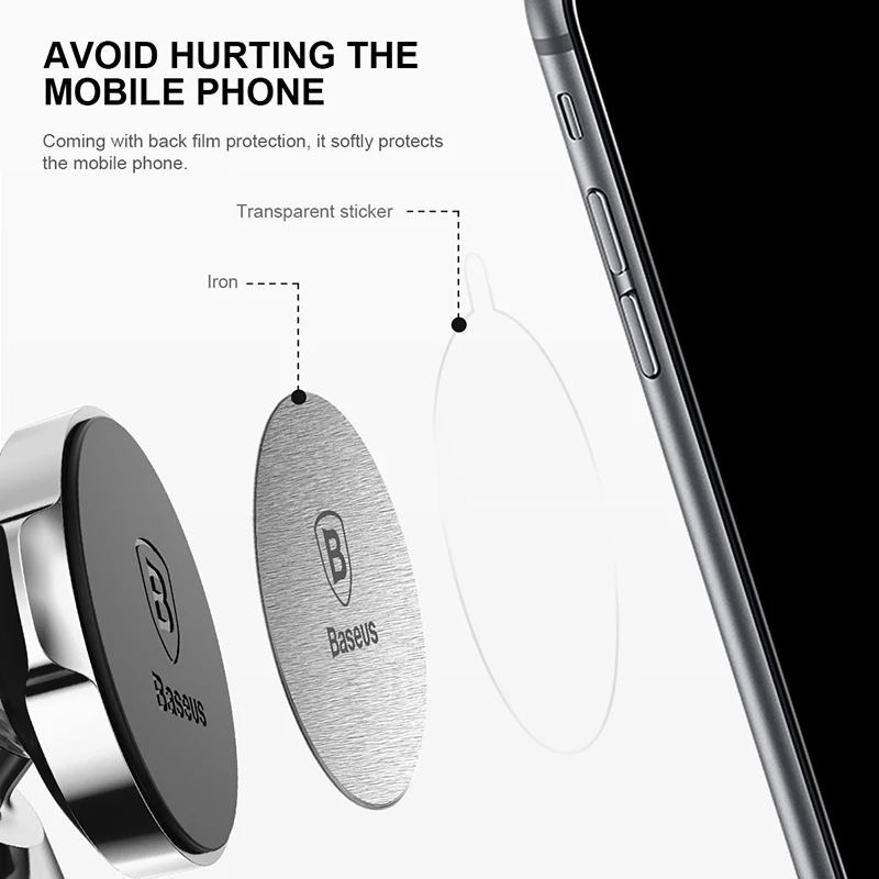Baseus Железный диск для магнитного держателя телефона Магнитная металлическая
