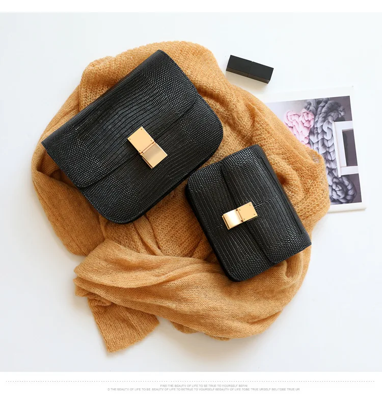 Новая трендовая женская сумка из натуральной кожи с узором ящерицы, маленькая квадратная сумка, сумка через плечо, роскошные сумки, женские сумки, дизайнерские