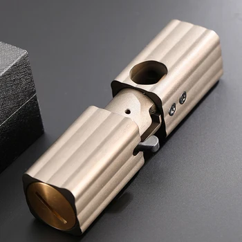 

Solid Brass Lighter Ejection Design Oil Lighter Brass Art Windproof Retro Lighter Men's Pocket Lighter