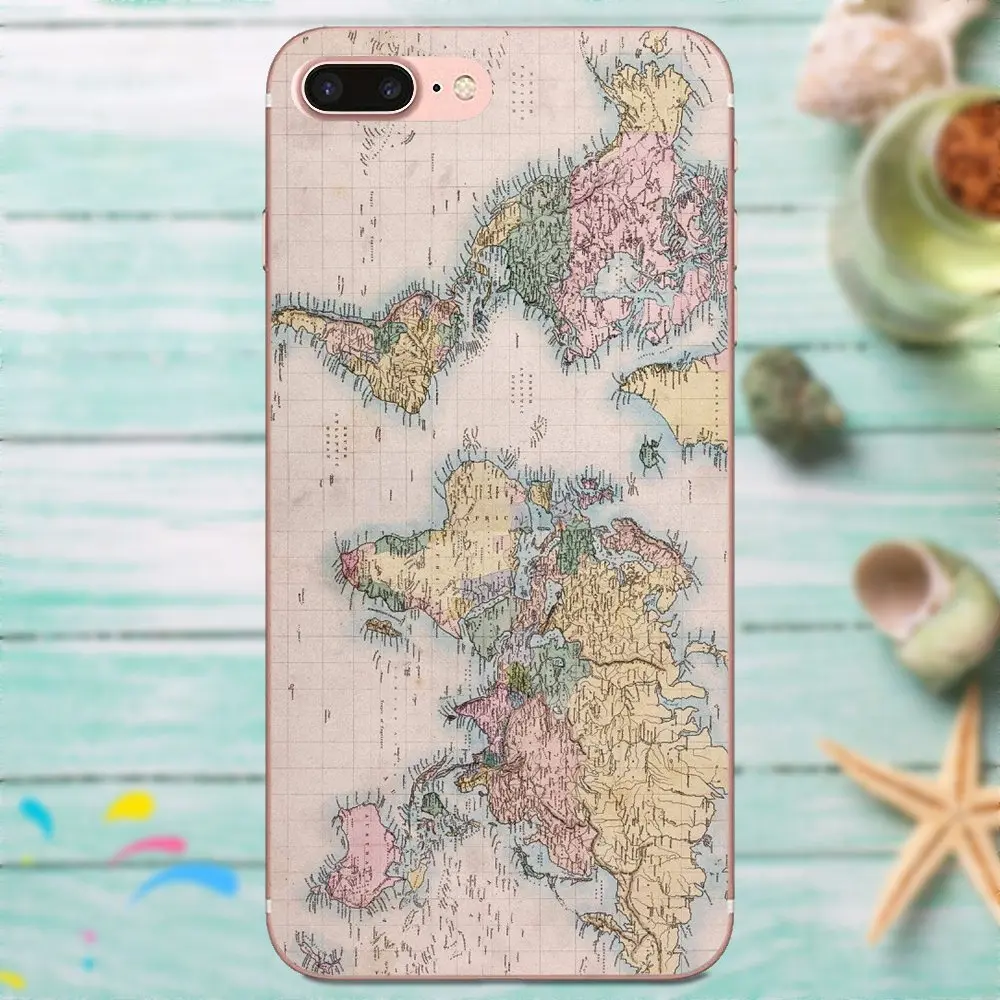 Чехол накладка из ТПУ в стиле ретро с античной картой мира для Galaxy J1 J2 J3 J330 J4 J5 J6 J7