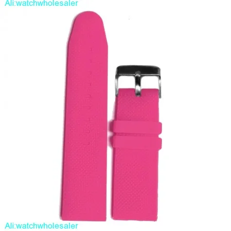 26mm Deep Pink Color Silicone Jelly Rubber Ladies Watch Band Straps WB1063J26JB