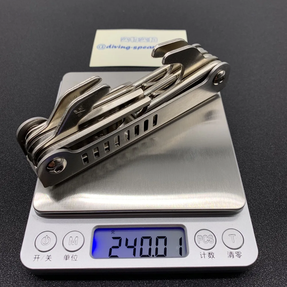 Cena 316 ze stali nierdzewnej 8 11 w 1 nurkowanie z aparatem tlenowym narzędzia nurkowanie z rurką klucz Folding Allen klucz imbusowy do naprawy awaryjne narzędzie wielofunkcyjne do nurkowania