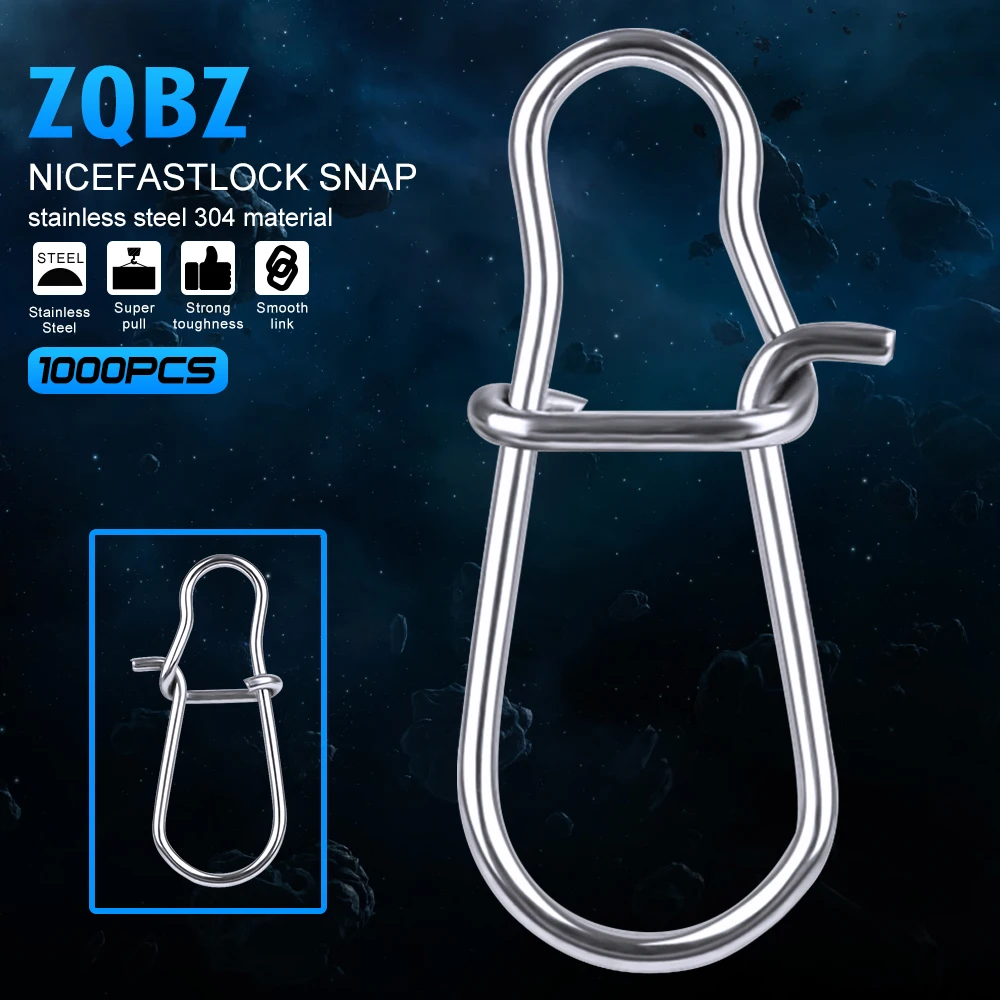

1000pcs NiceFastlock Snap Fishing Barrel Swivel safety snap 12mm-33.5mm Swivel Snap 0#-8# fishing swivels