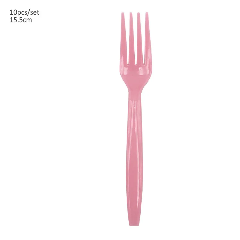 Джинсы для маленьких мальчиков или девочек Пол раскрыть вечерние одноразовая посуда салфетки пластины Baby Shower бумажный стаканчик, тарелка для детей День рождения расходные материалы - Цвет: 10pcs pink fork