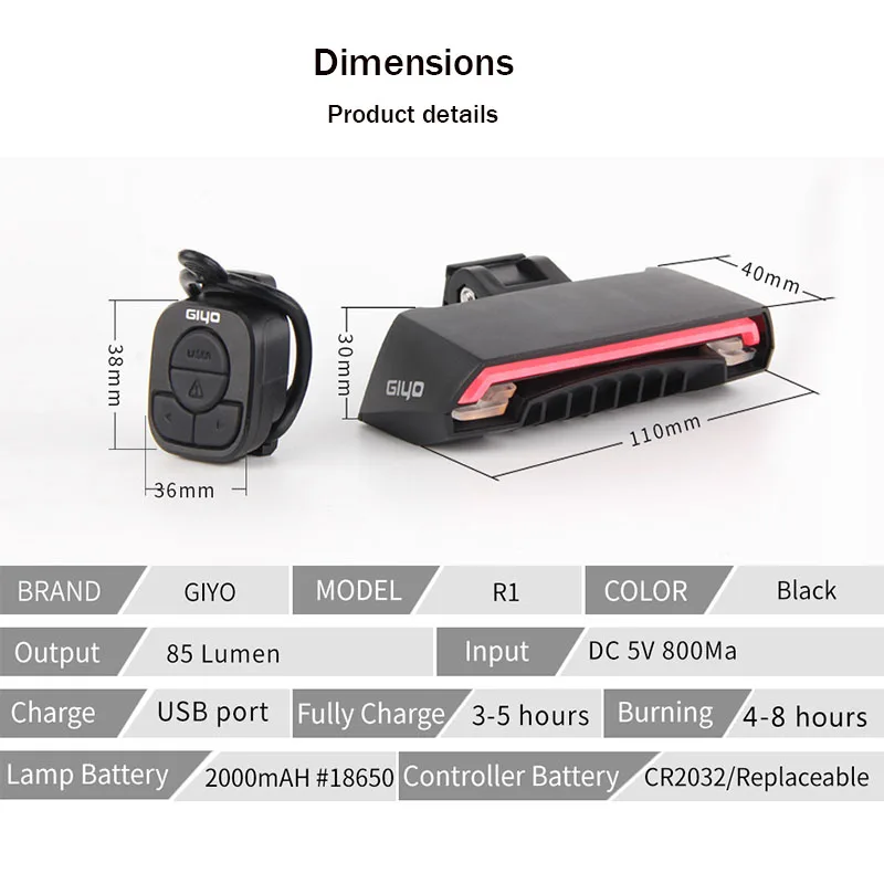 Perfect Bicycle Light Wireless Rear Remote Light Turn Signal Tail LED Light Laser Beam USB Chargeable Cycling Accessories 9 Perfect Bicycle Light Wireless Rear Remote Light Turn Signal Tail LED Light Laser Beam USB Chargeable Cycling Accessories 9