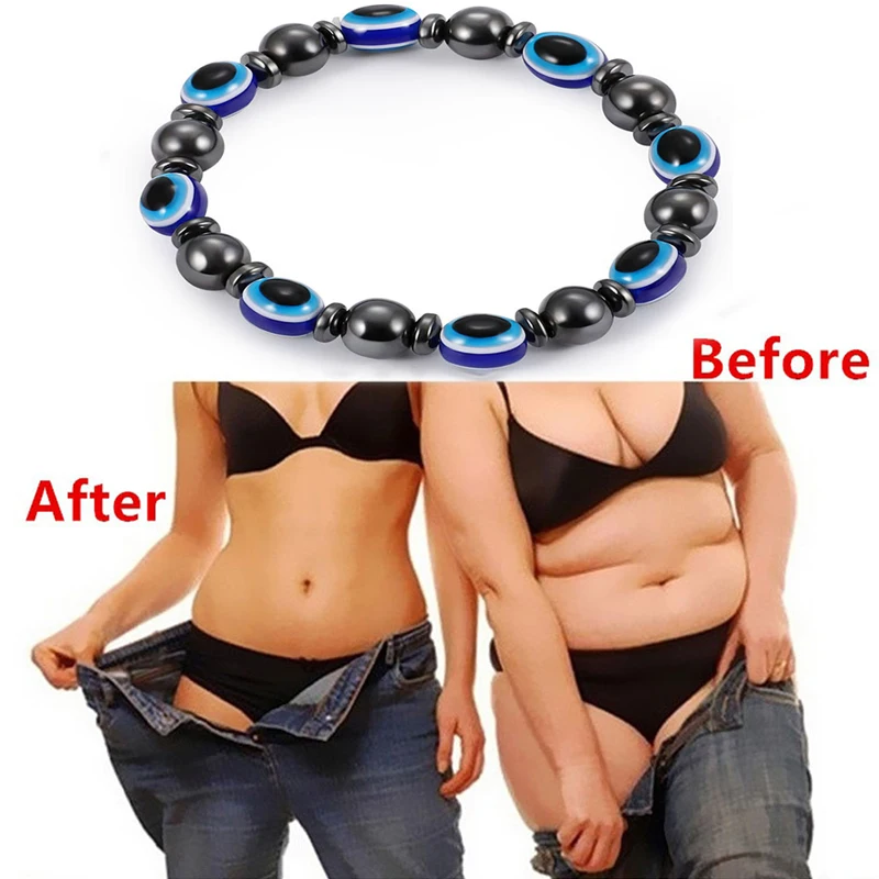 

Men Women Body Slimming Weight Loss Anti Fatigue Healing Bracelet Black Gallstone Stretch Magnetic Slim Healthy Bracelet