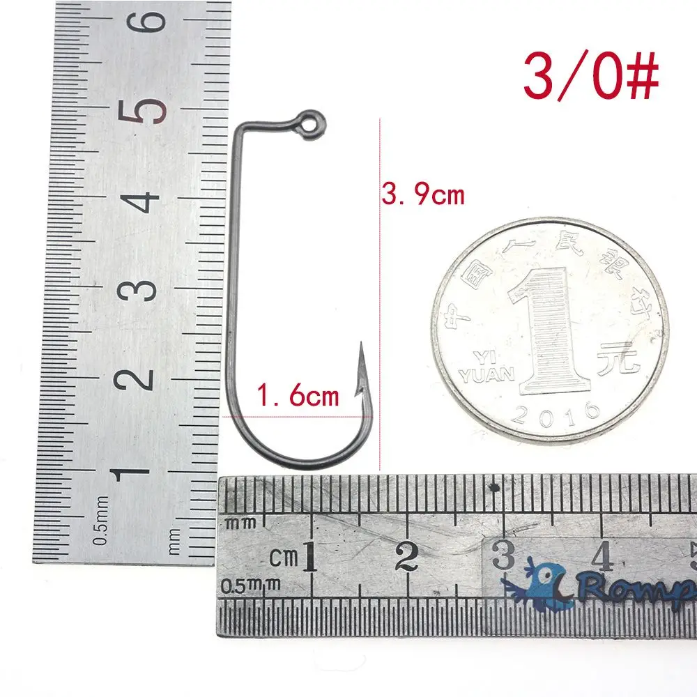 Rompin 50 шт./лот Aberdeen офсетный рыболовный крючок из высокоуглеродистой стали 90 градусов хвостовик изогнутый морская Мормышка Крючки Размер 6-4/0 - Цвет: size 3I0